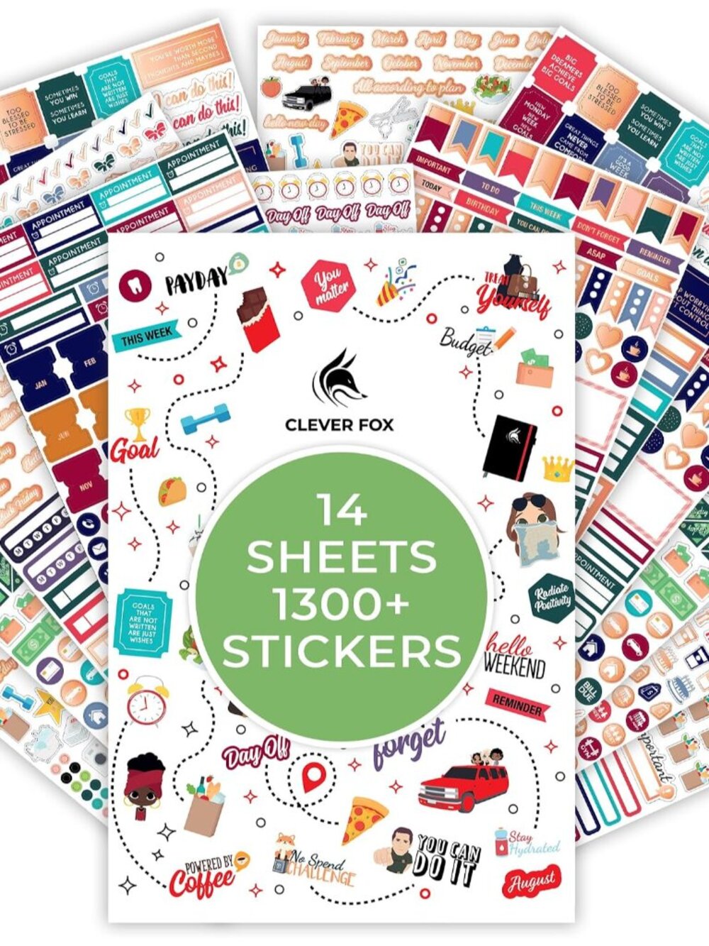 Planner Stickers for Adults, Women, Calendar & Journal, 1360+